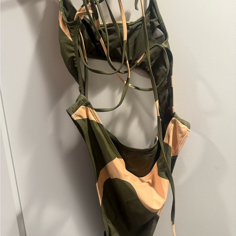 Matte Collection Theo Monokini Swimsuit in Olive